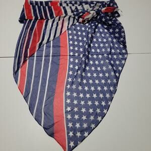 Scarf Love Womens Swim‎ Cover Up Red Star Sheer Short Patriotic Skirt One Size